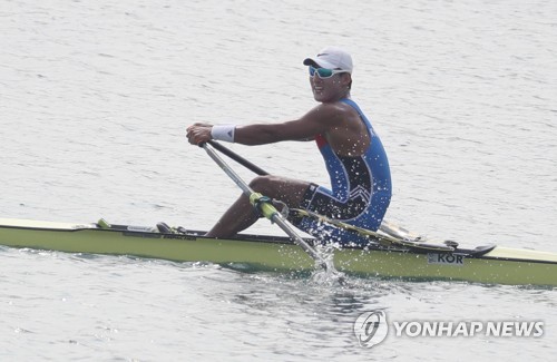 -아시안게임- 김동용, 조정 남자 싱글스컬 은메달