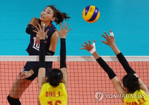 [아시안게임] 김연경의 한국 여자배구, 주팅의 중국에 완패