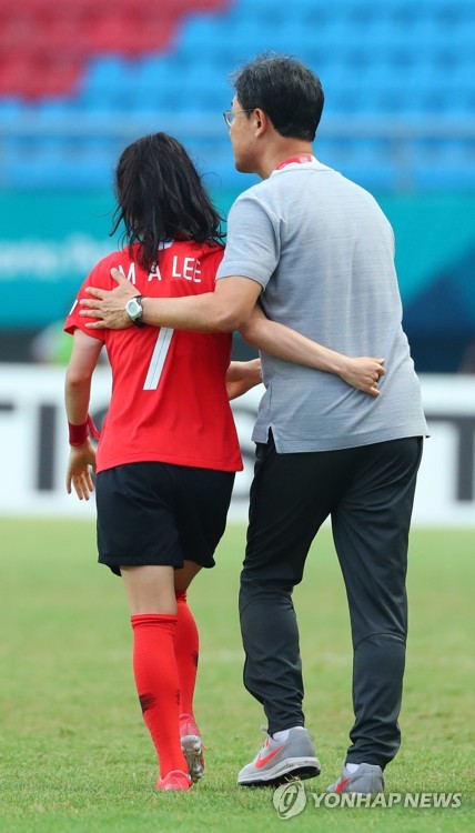 [아시안게임] 여자축구 윤덕여 감독 "좋은 결과 가져오지 못해 죄송"