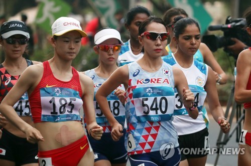 -아시안게임- 전영은, 여자 20㎞ 경보 5위… 1시간37분31초