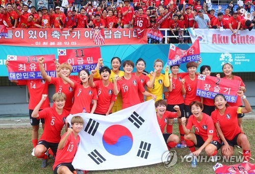 -아시안게임- 지소연 결승골…여자축구, 3회 연속 동메달 '유종의 미'