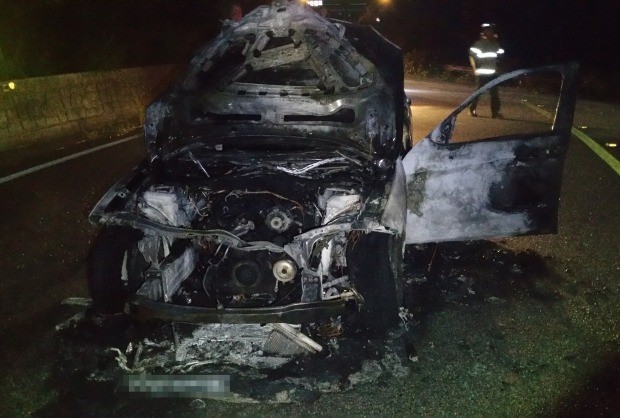 불에 탄 BMW X1(사진=연합뉴스)
