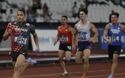 -아시안게임- 한국 남자 400m 계주팀, 5위…39초10