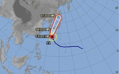 제21호 태풍 '제비' 4일 일본 상륙 예상…한반도 영향받을 듯