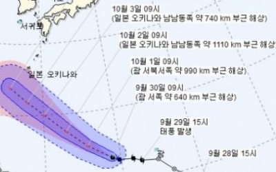 제25호 태풍 '콩레이' 발생, 짜미 이어 또 일본行