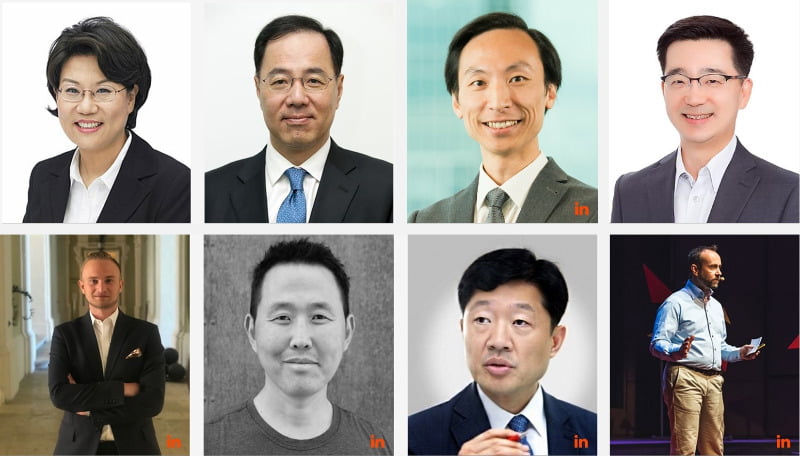 '2018 KOREA BLOCKCHAIN EXPO' speakers. Hyehoon Lee, Wonki Min, Paul Sin, Wooyong Shin, Bernd Lapp, Taehee Woo, David Lee, Francois Piccione(clockwise from the top left).