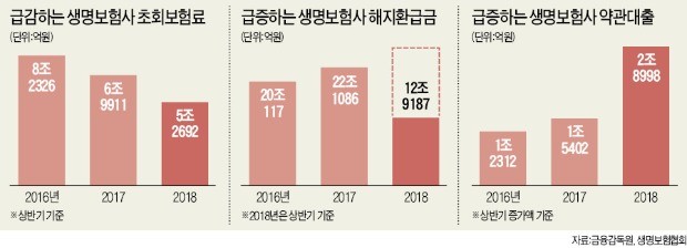 초회보험료 2년새 36% 급감… '불황형' 약관대출 두배 이상 늘어