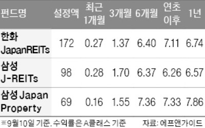 일본 리츠 펀드 '나홀로 질주'