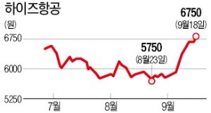 임원들이 주식 사니 주가 오르는 하이즈항공