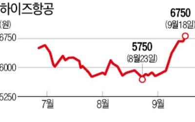 임원들이 주식 사니 주가 오르는 하이즈항공