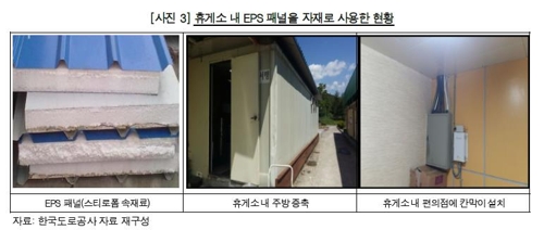 감사원 "고속도로 휴게소 무단증축·스티로폼패널 사용"