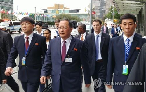 北리용호, 유엔서 활발한 행보… 미중러일 외교수장과 회동
