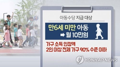 아동수당 21일 첫 지급…만0∼5세 192만3000명 혜택