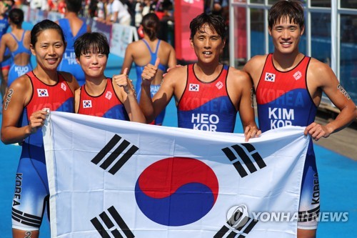 [아시안게임] 한국, 대회 마지막 경기 트라이애슬론서 은메달