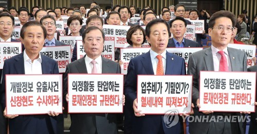 한국당 "정권의 기획된 야당탄압…대정부투쟁 나설 것"