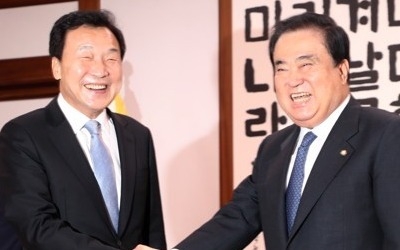 손학규, 문의장 예방…"개헌 이전에 선거제 개편을"