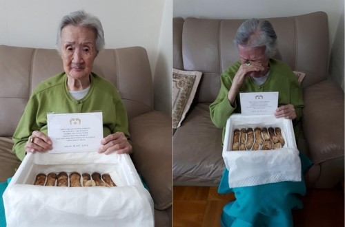 68년전 가족과 생이별 94세 할머니, 北서 온 송이버섯에 '눈물'
