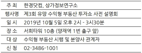 [한경부동산] 상가,오피스텔 등 투자쇼 사전 설명회…오늘 접수 마감