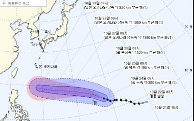 제26호 태풍 위투, 오키나와로 이동 중…기상청 "태풍 경로 유동적"