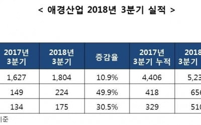 애경산업, 역대 3분기 '최대실적'…영업이익 224억 기록