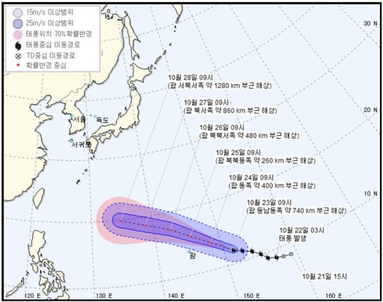 태풍 위투 예상 경로 (사진=기상청)