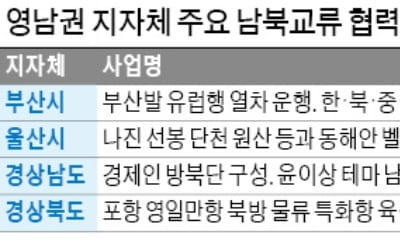 유럽행 열차·동해안 벨트·통일 딸기·동북아권 크루즈…영남권 지자체, 남북교류사업 활기