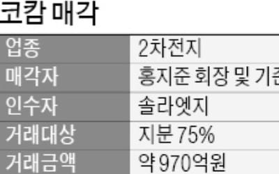 2차전지 중견업체 코캄, 이스라엘 기업에 팔렸다