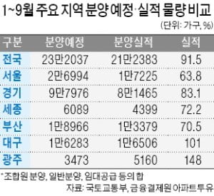 '규제 묶인' 서울, 올해 계획물량 64%밖에 분양 못했다