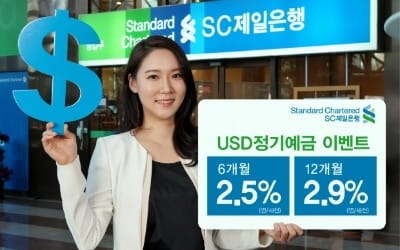 SC제일은행, 달러 정기예금에 연 2.9% 금리