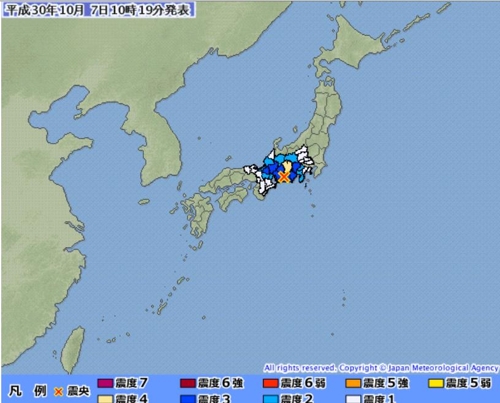 일본 아이치현 규모 5.1 지진…"쓰나미 우려 없어"