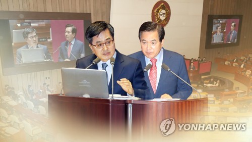 민주 "심재철 사임해라", 한국 "김동연 그만둬라"…기재위 공방