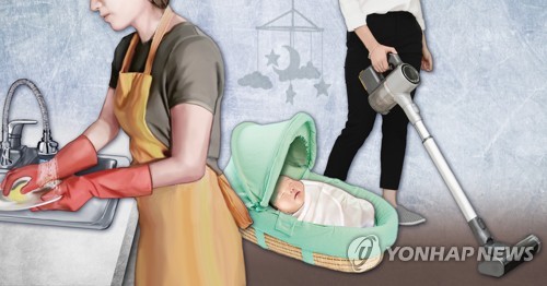 여성1인 가사노동 가치 연간 1077만원…남성의 3.1배