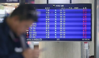 태풍 '콩레이'에 제주공항 결항 이어져…"낮부터 운항 재개될 듯"