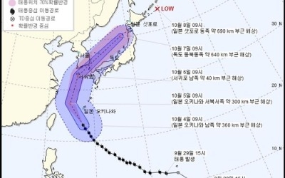 태풍 콩레이, 한반도 접근할 때 강도 다소 약해질 듯