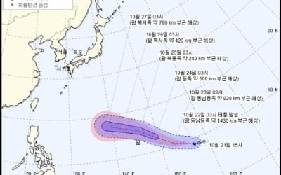 제26호 태풍 '위투' 발생…우리나라에는 영향 없을 듯