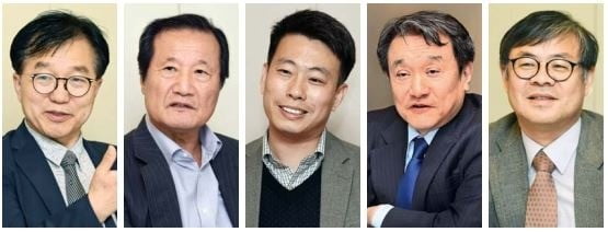 배종태 KAIST 경영대학원 교수(왼쪽부터), 윤증현 前 기획재정부 장관, 임정욱 스타트업얼라이언스 센터장, 조동성 인천대 총장, 최연구 창의재단 과학문화협력단 단장