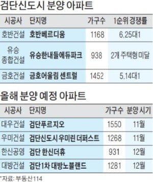 검단신도시 청약 성적 '차별화'…싼 곳·입지 좋은 곳에만 몰려