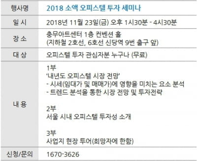 [한경부동산] 오피스텔 투자 세미나…접수 마감 임박