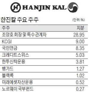 [마켓인사이트] 한진칼 기습한 KCGI, 우군확보 나선다