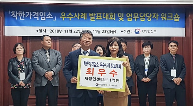 천안시, 착한가격업소 최우수 지자체 선정