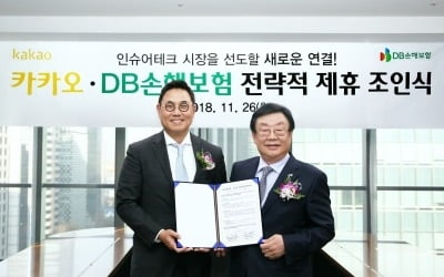 DB손해보험, 카카오와 인슈어테크 사업 협력 위한 업무제휴 체결