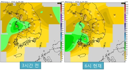 오늘 전국 미세먼지 '나쁨' (사진=기상청)