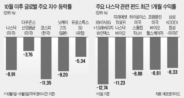 美 증시 조정에…시름 깊어지는 나스닥펀드