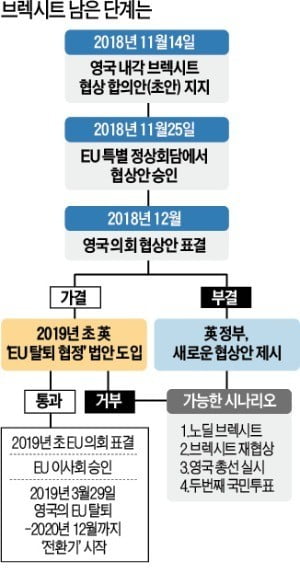 어정쩡한 브렉시트案에 영국 대혼란…재투표하거나 '노딜' 가능성