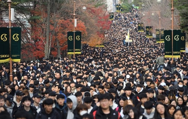 성균관대에서 열린 '2019학년도 수시모집 논술고사'