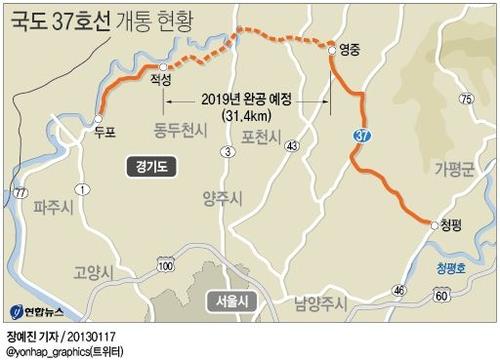 국도 37호선 경기 북부 73㎞ 내년 말 '전 구간 개통'
