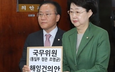 한국당 "2일 본회의 열어 조명균 해임건의안 표결하자"