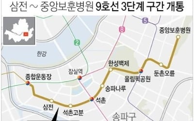 9호선 3단계 내달 1일 개통…김포공항-올림픽공원 50분