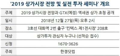 [한경부동산] 2019 상가시장 전망 및 실전 세미나…내일 접수 마감