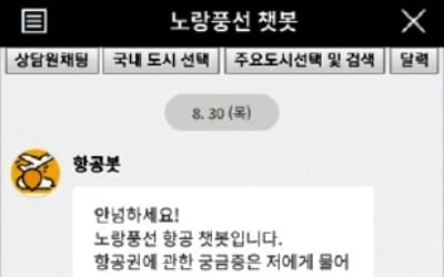 노랑풍선, 24시간 실시간 상담 챗봇 서비스